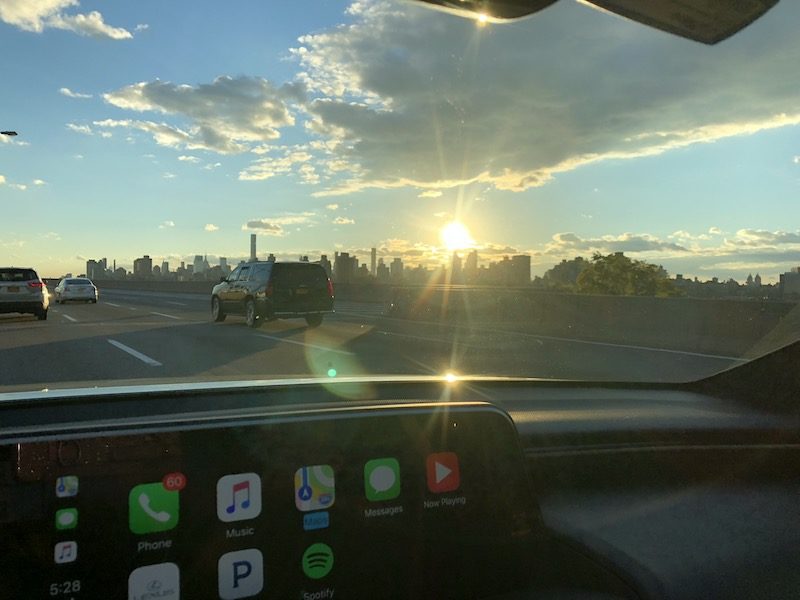 Apple CarPlay displayed on the car's screen