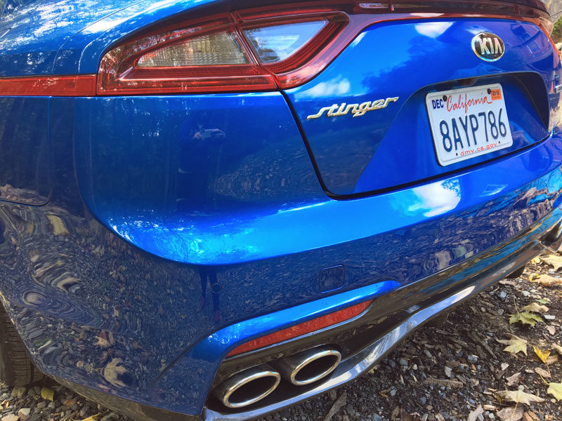 Exhaust of Kia Stinger.
