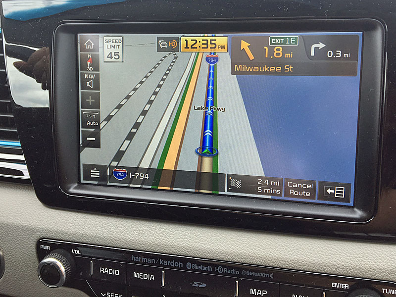 Kia Niro's navigation