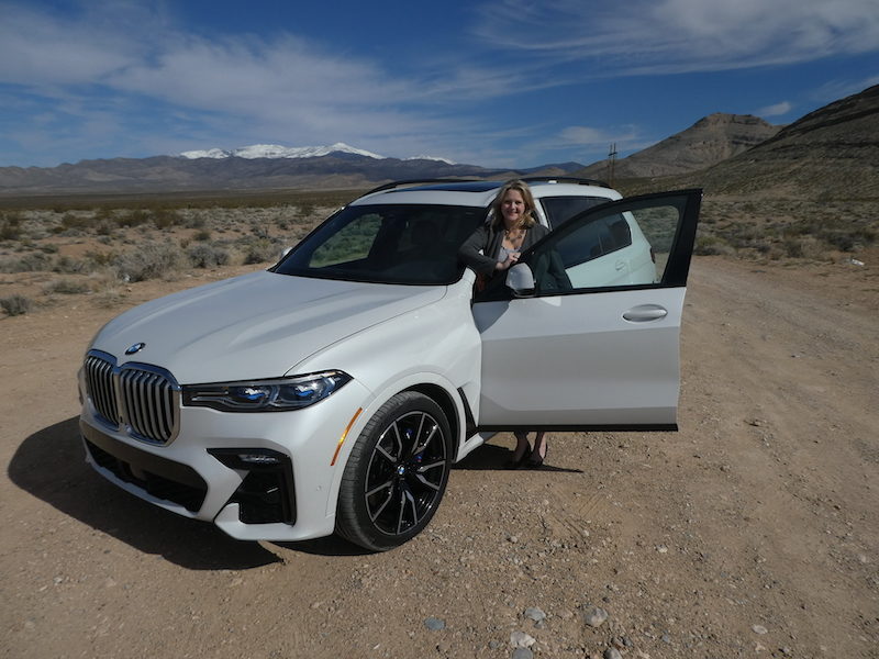 White BMW X7 in the CA desert 