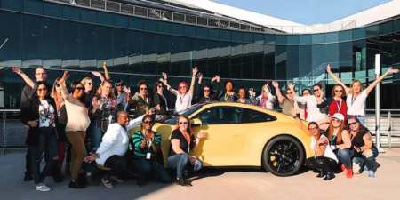Our group at the Porsche Experience Center