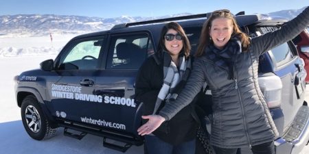 drive in snow Bridgestone Toyota Winter Driving School