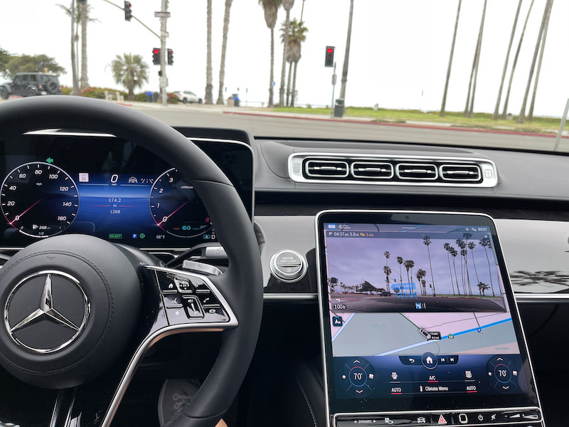 A view of the driver's seat in the Mercedes- Benz S 580