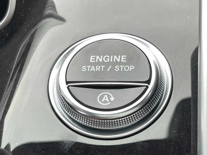 The start button on the Mercedes- Benz S 580 also has an auto start:stop button so you can turn it off if it annoys you
