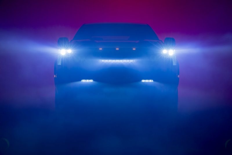 Night view of the 2022 Tundra