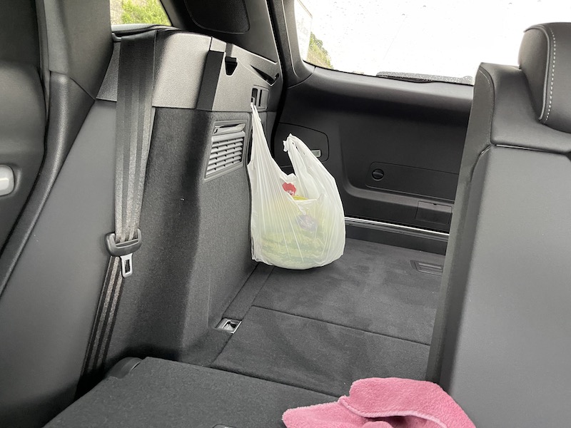 Hooks in the cargo area keep your groceries from spilling