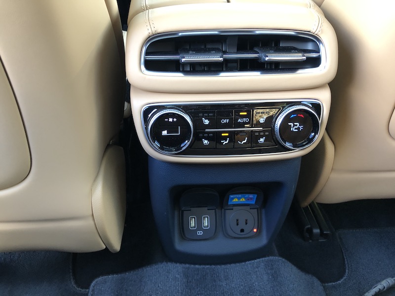 Rear seat controls in the Genesis GV 80