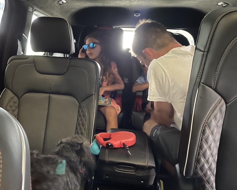 Installing the kids car seats was not difficult; the center row seats slide and tilt, giving you plenty of room. Photo: Scotty Reiss
