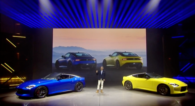 Nissan COO Ashwani Gupta introducing the 2032 Z