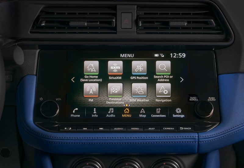 The infotainment system is big and modern