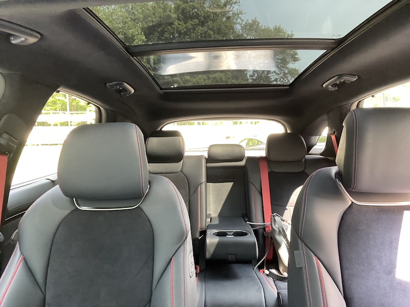 The interior of our Genesis GV 70 sport model