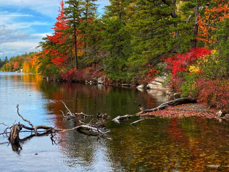 Lake Minnewaska an autumn road trips destination in New York on A Girls Guide to Cars