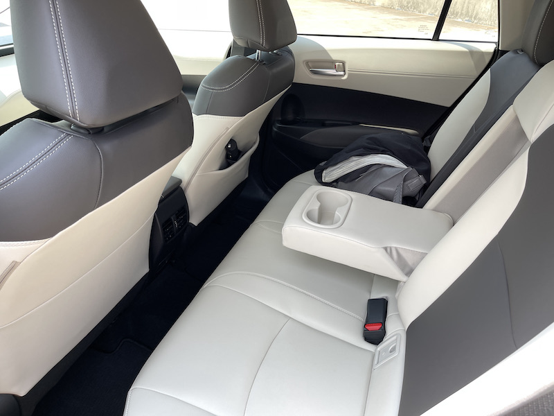The rear seats are suprisingly roomy in the Toyota Corolla Cross