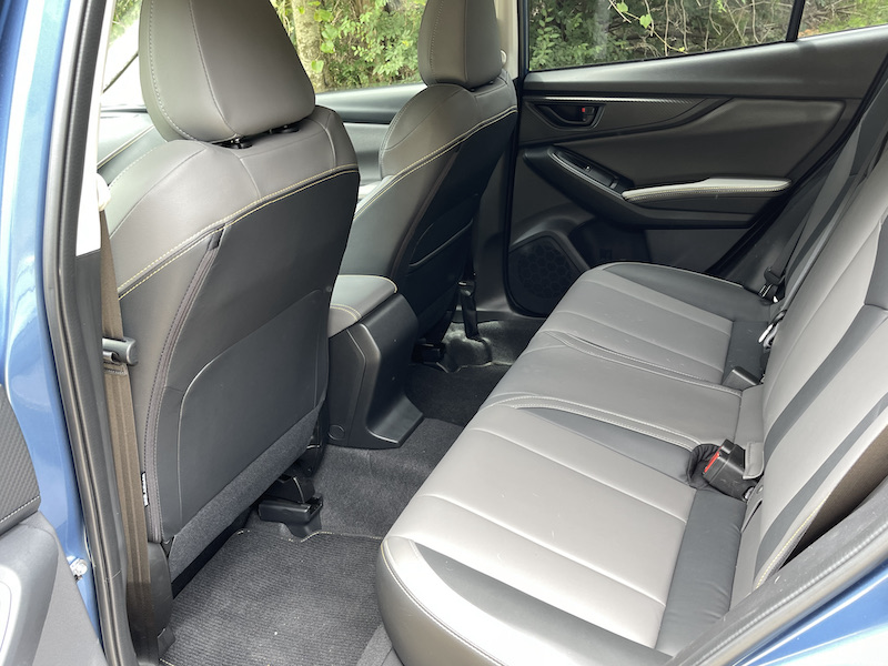 The rear seats in the Subaru Cross Trek