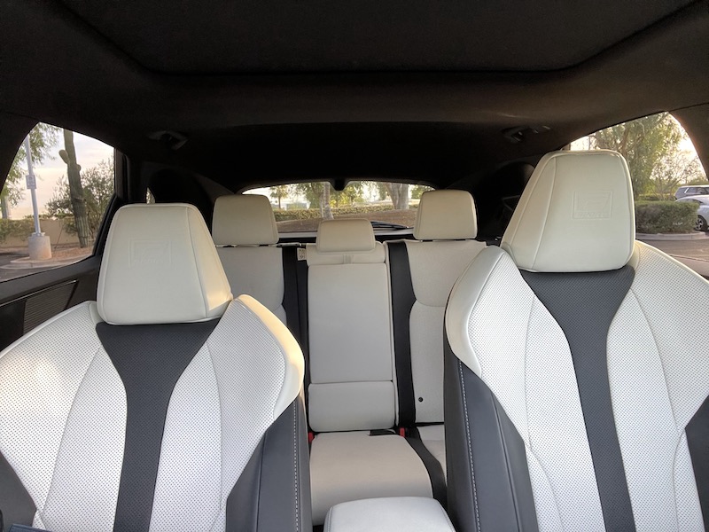 The cabin, here with leather seating, in the 2022 Lexus NX