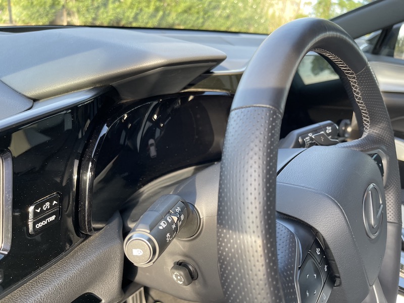 The curved glass driver information screen in the 2022 Lexus NX