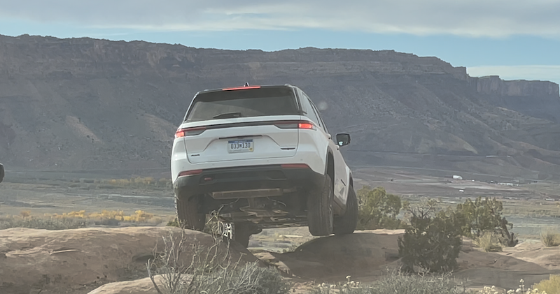The Jeep Grand Cherokee Trailhawk edition is outfitted and tuned to climb over big rocks