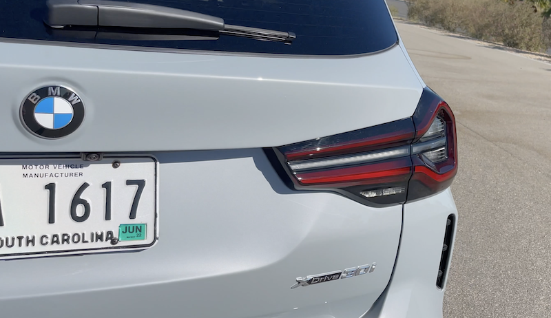 The rear tail light is dintinct on the 2022 MBW X3
