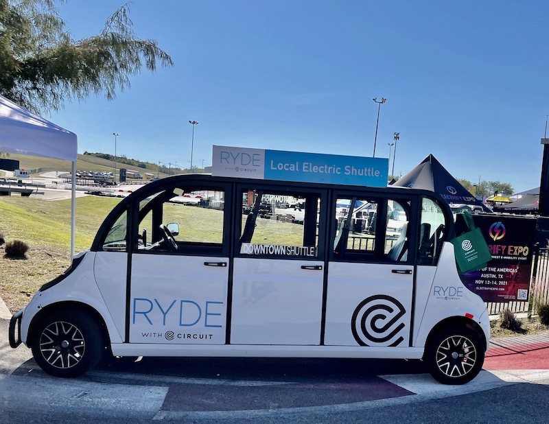This electric shuttle is something we'll start to see more of in our downtown urban areas