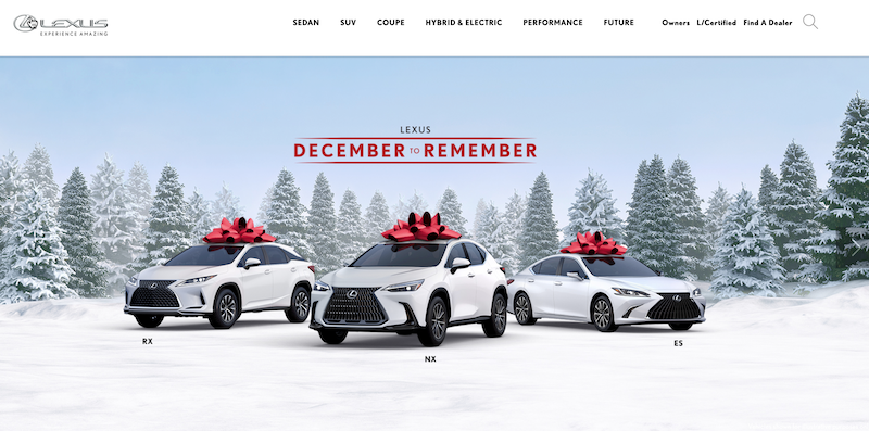Lexus continues the December to Remember event with special financing on new car lease and finance deals