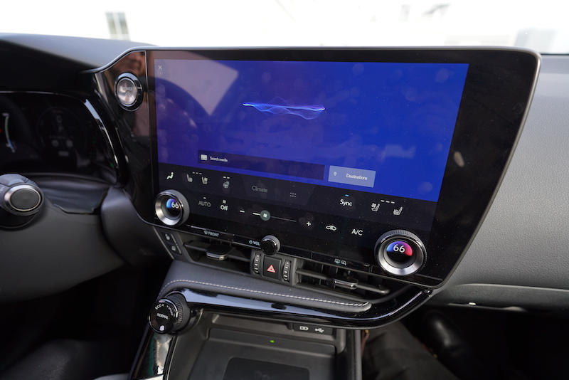 The information screen in the Lexus NX is angled toward the driver. Photo: Kirsten Alana