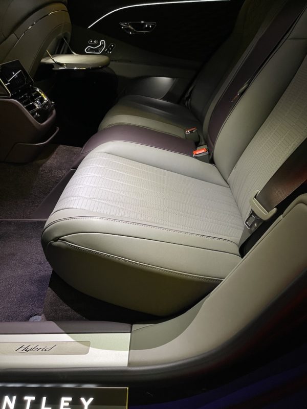 Bentley Flying Spur Hybrid Rear Seat. Photo: Jaclyn Trop