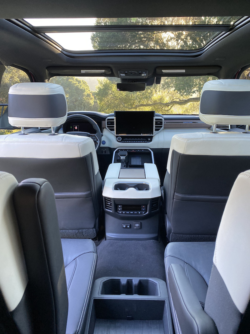 The cabin of the Toyota Sequoia