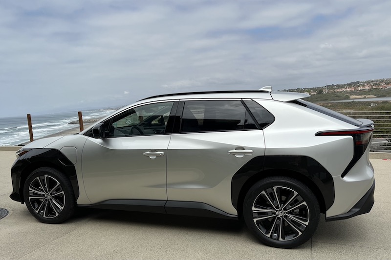 A side view of the Toyota bZ4x