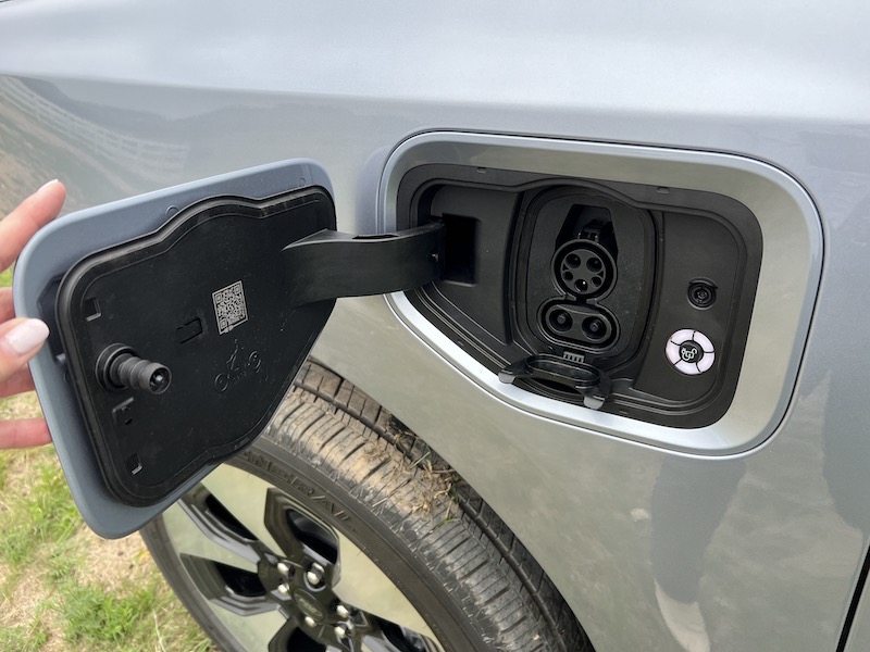 The Ford F-150 Lightning's charge port