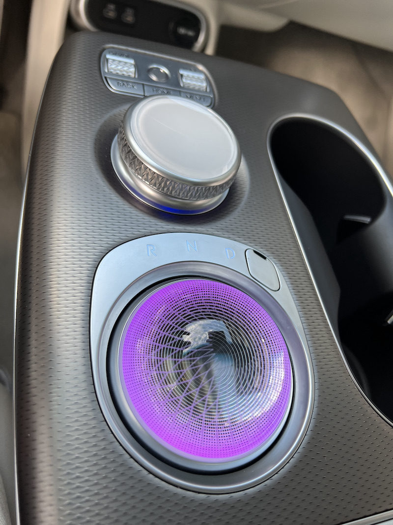 The crystal orb on the command console flips over to reveal the gear selector