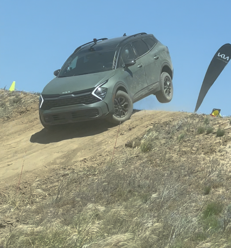 Yes, we drove over this hill; it's wild when you can feel your wheels off the ground