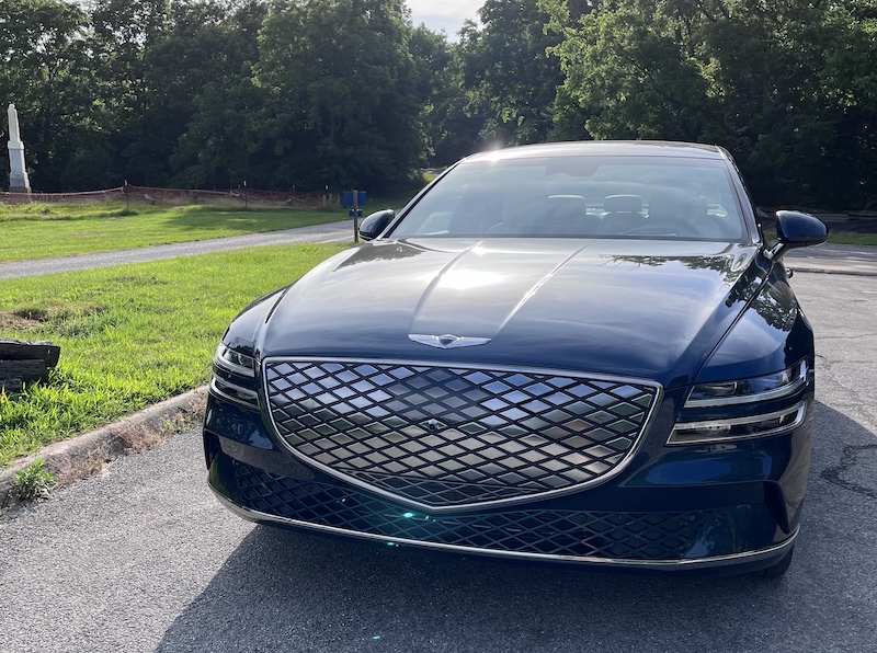 2023 Genesis Electrified G80 grille. Photo: Sara Lacey