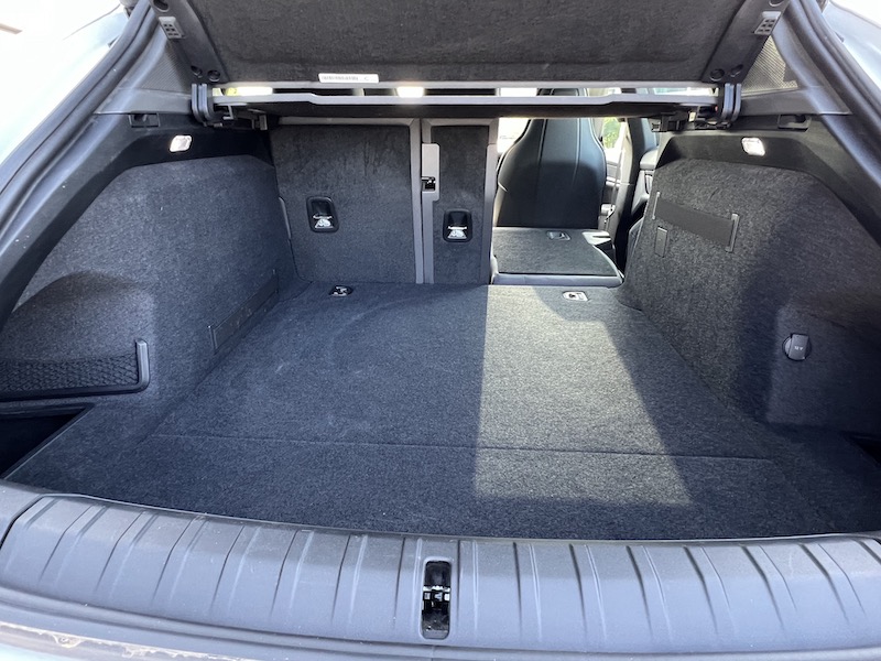 The cargo area is extra spacious in the Taycan Cross Turismo