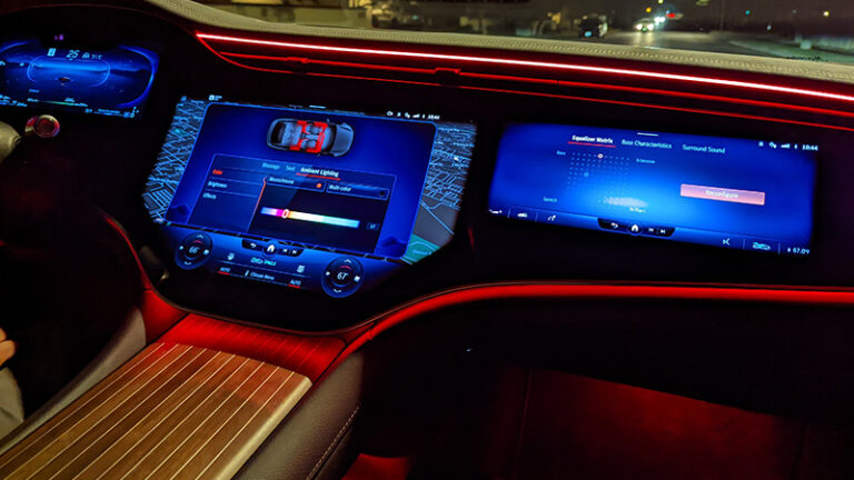 Mercedes Eqs Hyperscreen At Night. Liv Leigh
