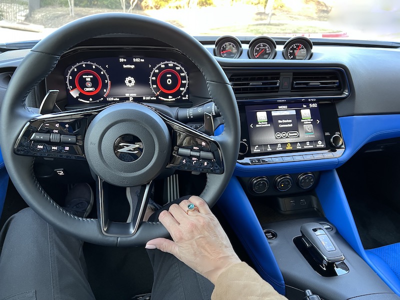 The view from the driver's seat in the Nissan Z