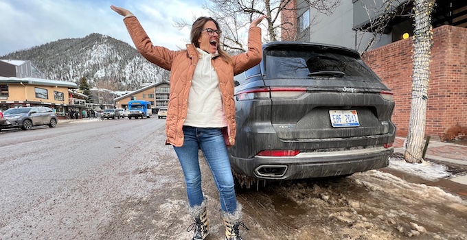 The Author And The Jeep Grand Cherokee 4Xe In Aspen. Photo: Rich Lacey