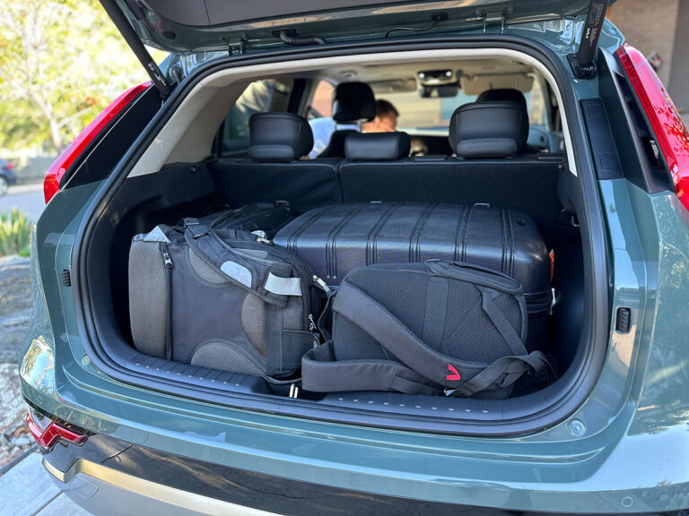 The Trunk Space In The Kia Niro Isn'T Huge, But It Was More Than Enough For All Our Luggage.