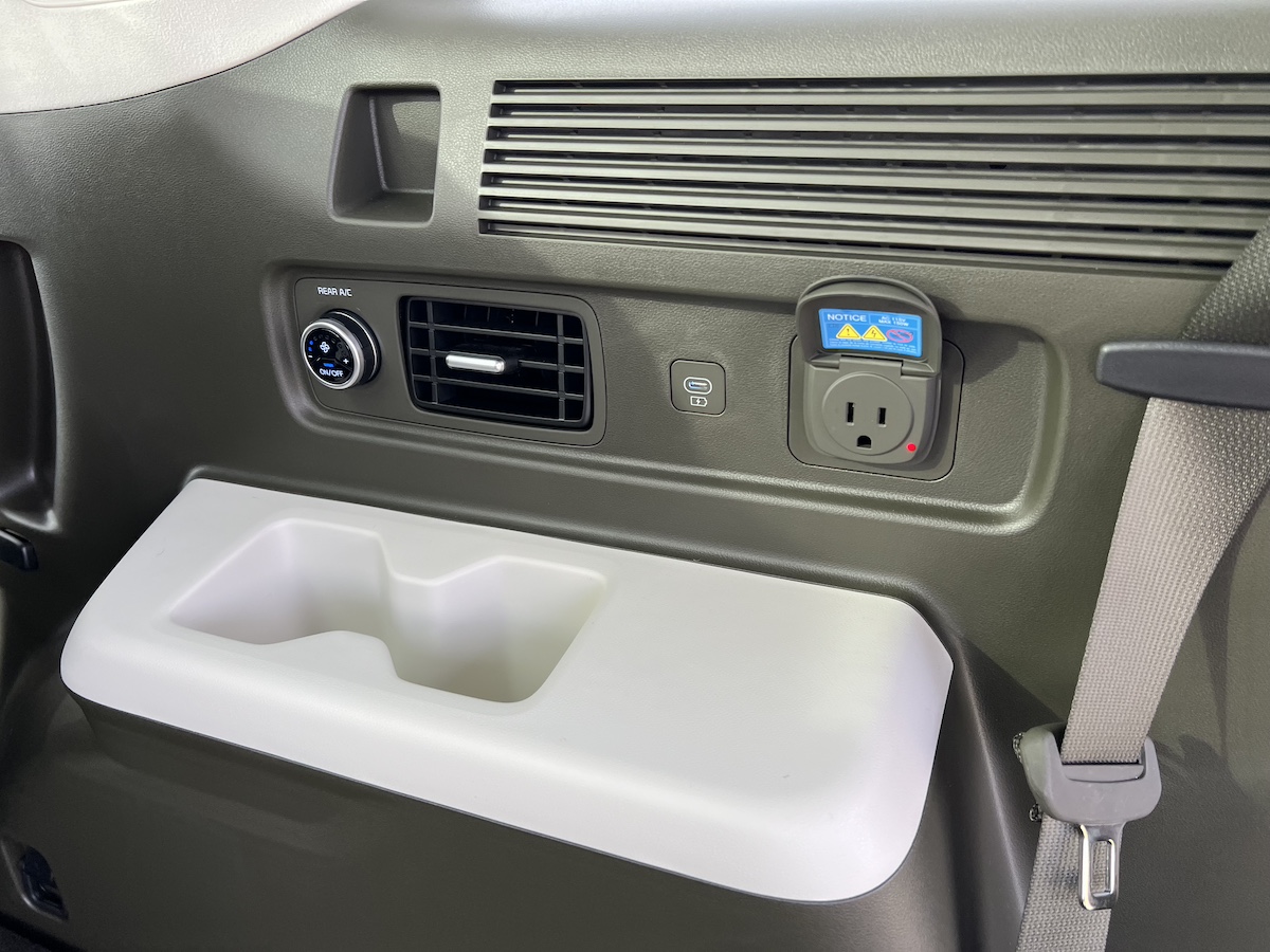 Rear Passenger Amenities Include Air Vents, Fan Speed Control, Two Usb-C Ports And Household Outlet