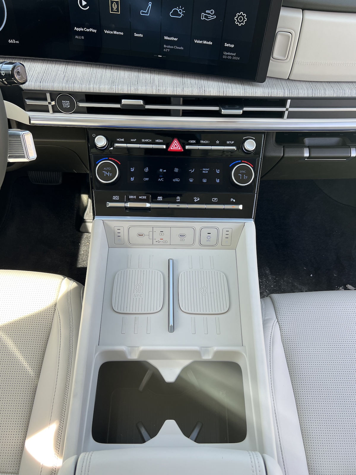 The Center Console Has Dual Wireless Charge Pads, Charge Ports And Cupholders