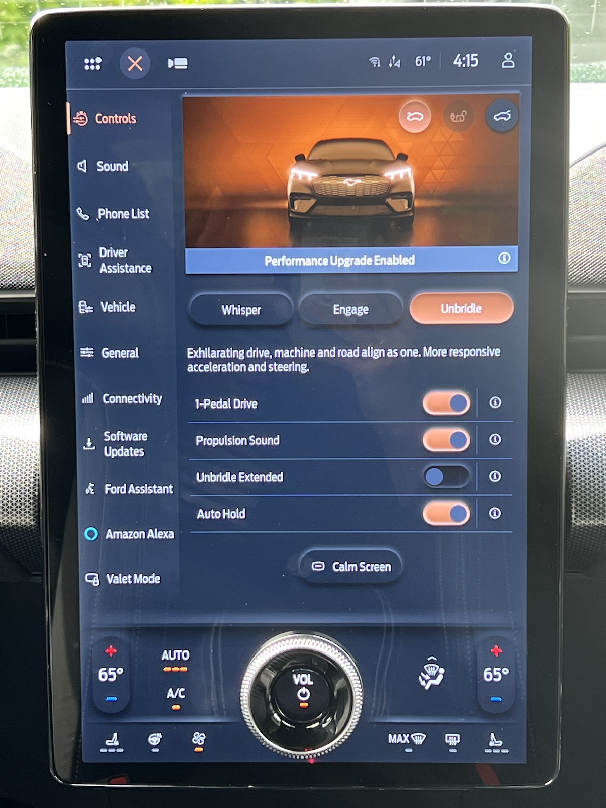 The Drive Mode Screen In The 2024 Ford Mustang Mach-E Gt