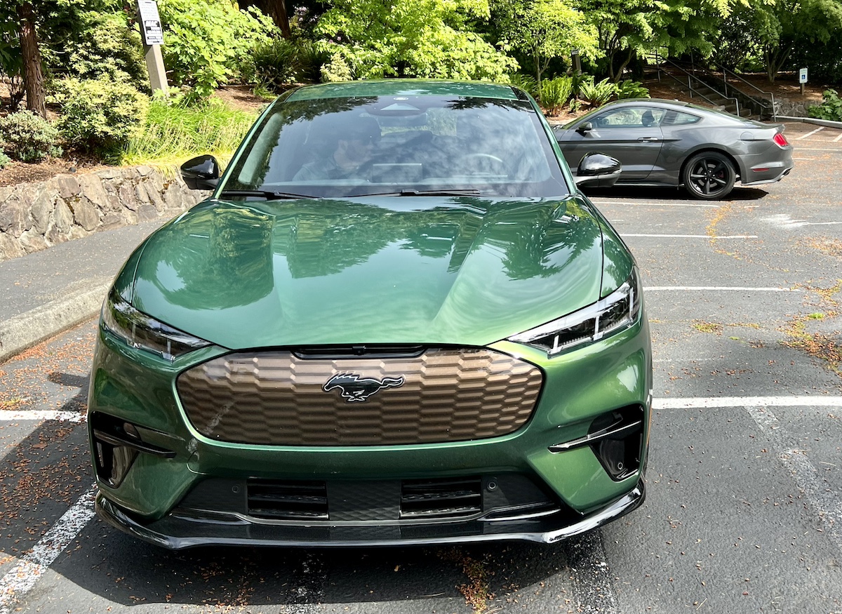 The Front End Of The 2024 Ford Mustang Mach-E Gt With Bronze Accents