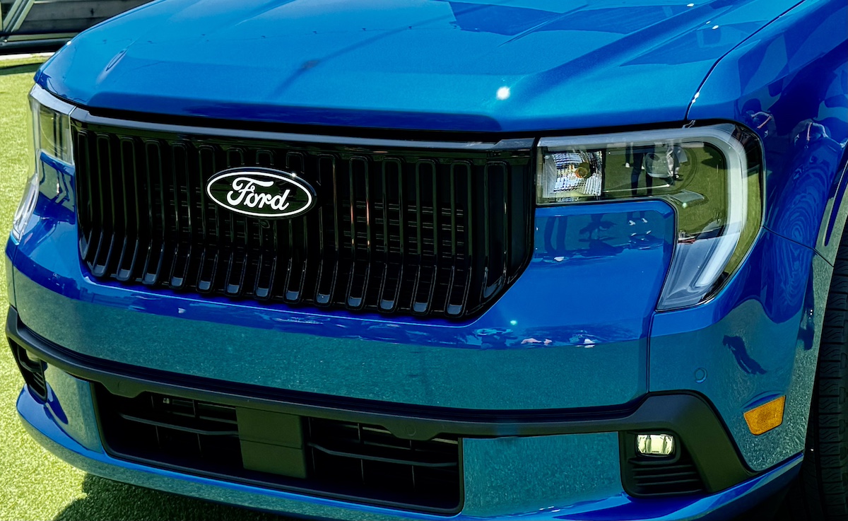 The Distinct Front Grille Of The Ford Maverick Lobo