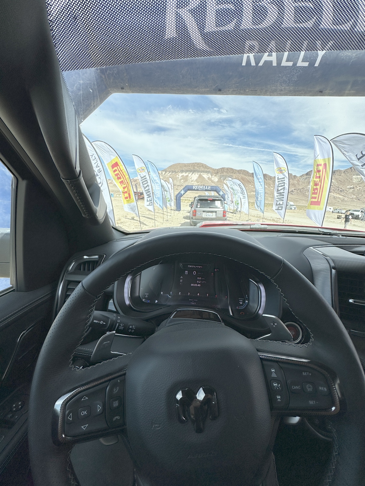 Crossing The Finish Line At The Rebelle Rally In The Ram 1500 Rho