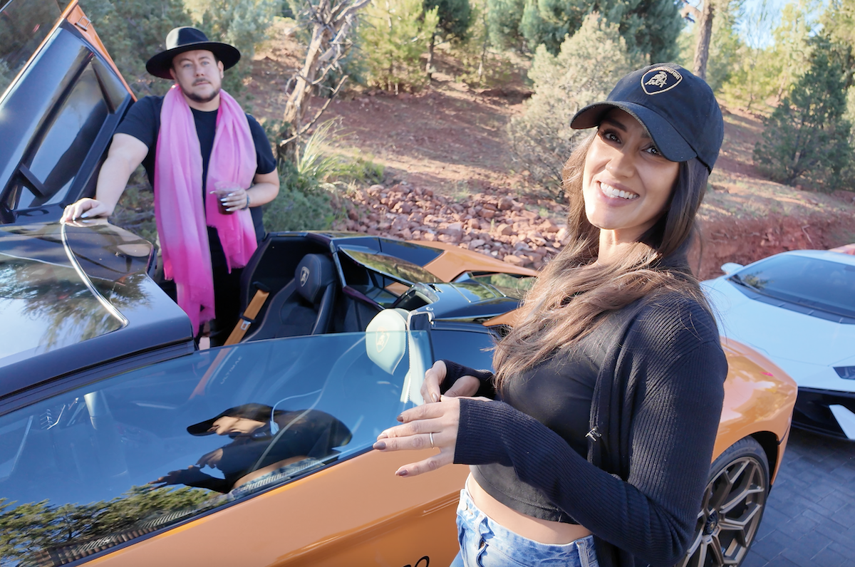 Stephanie And Michael About To Head Out In Her Lamborghini