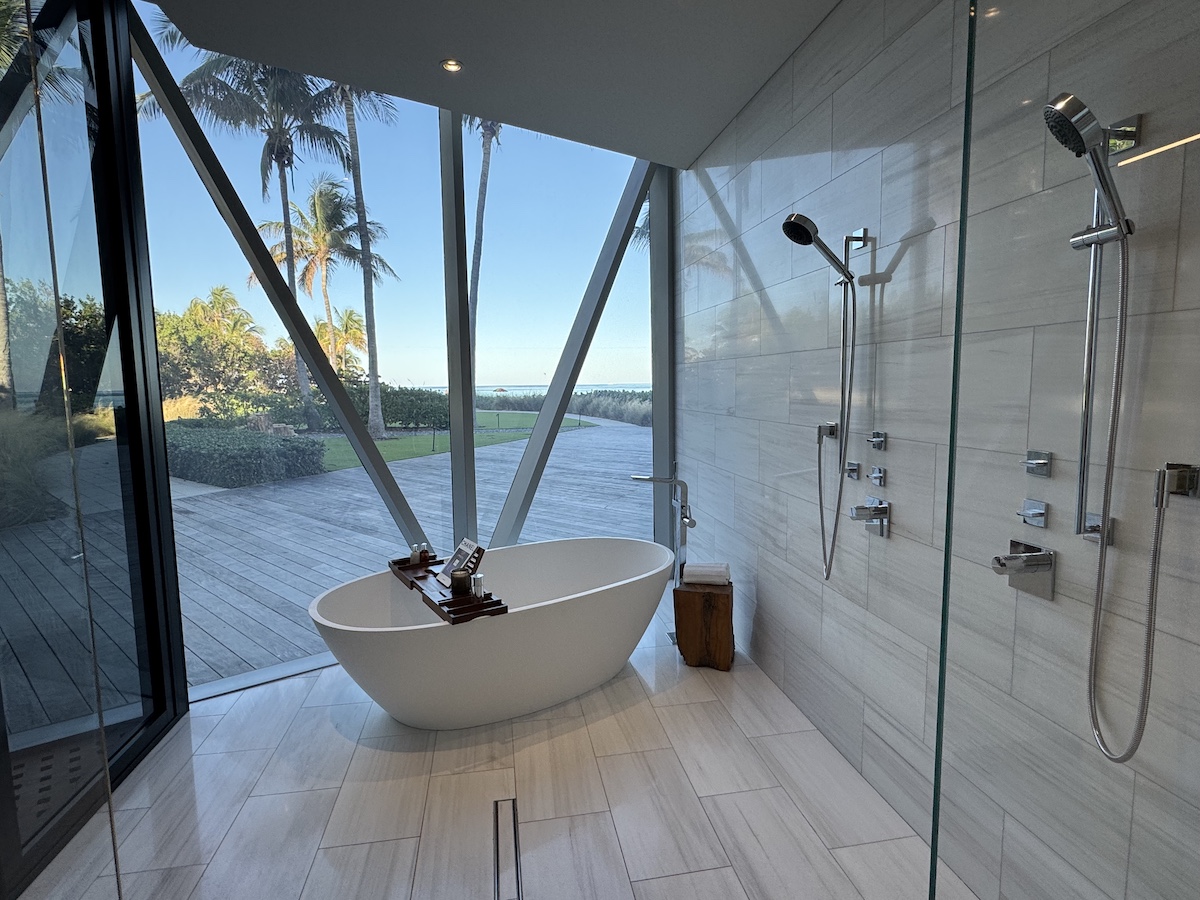 This Is The Indoor Shower And Soaking Tub In The Primary Suite