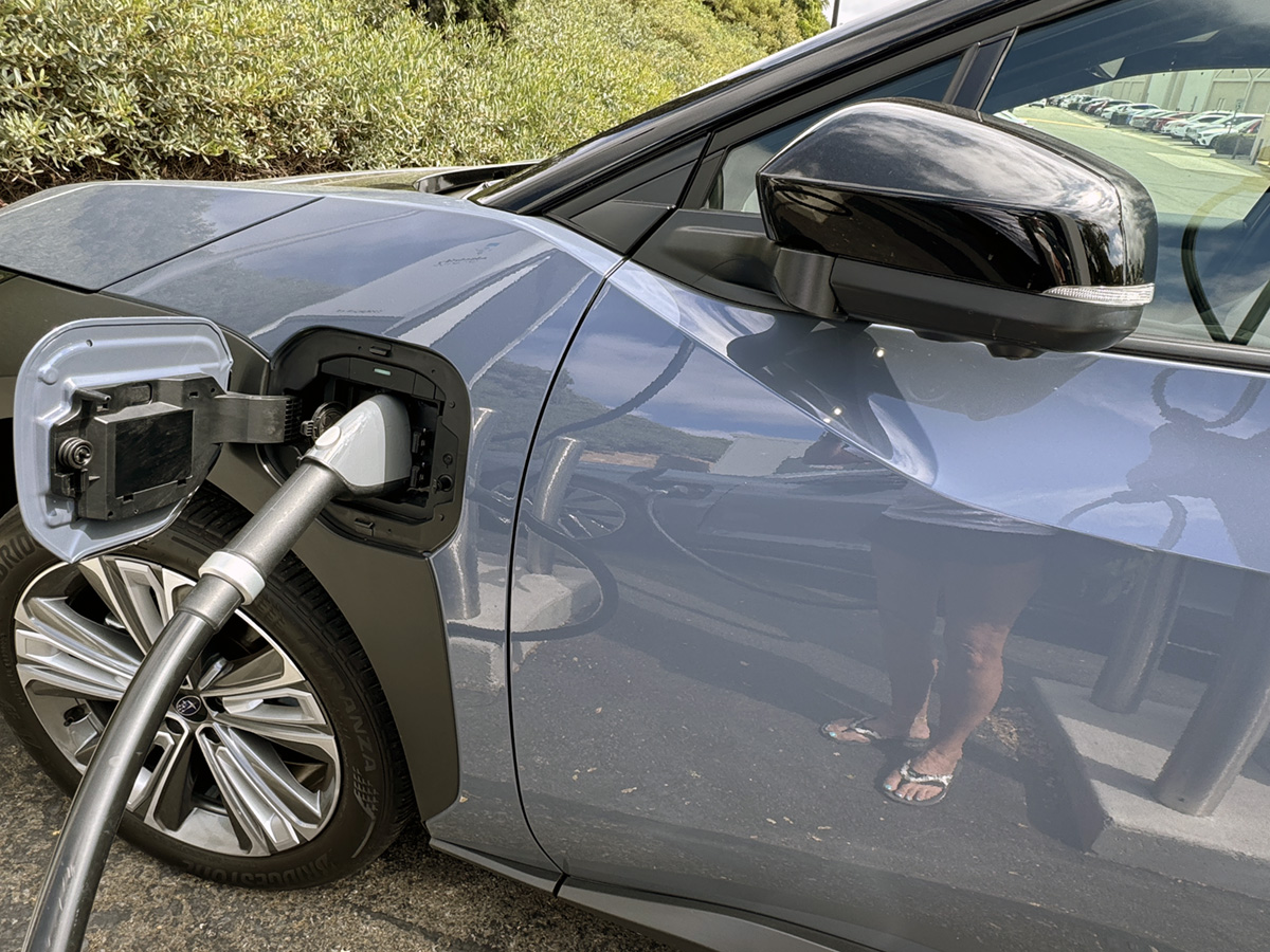 A 2024 Subaru Solterra Charging