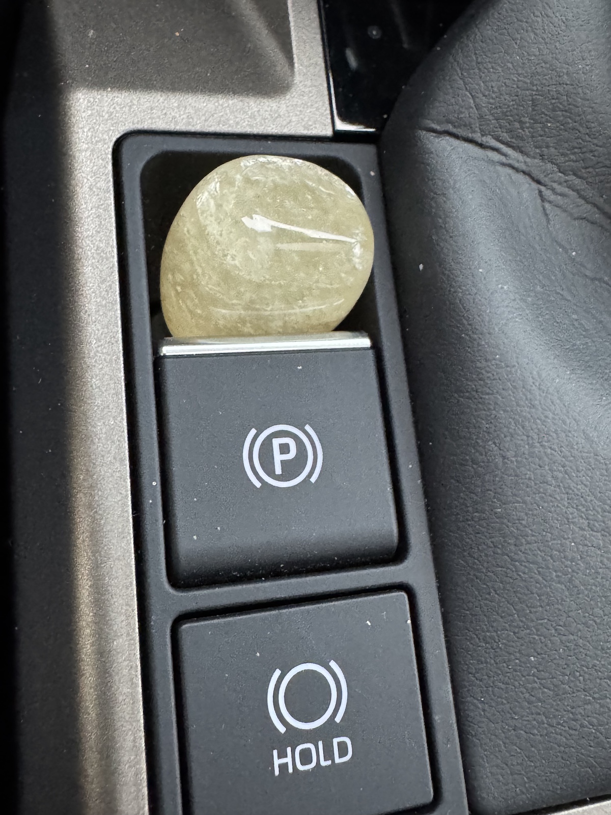 Honey Calcite Crystals In The Car