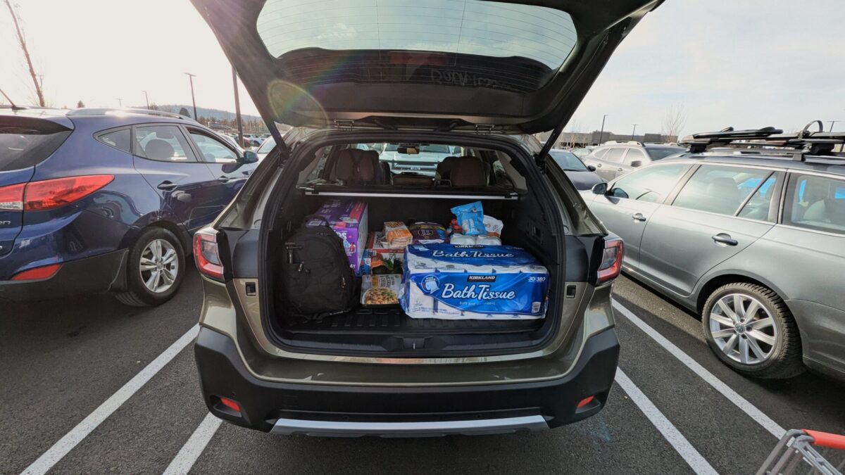 The Trunk Of The 2024 Subaru Outback Touring Xt Full Of Groceries
