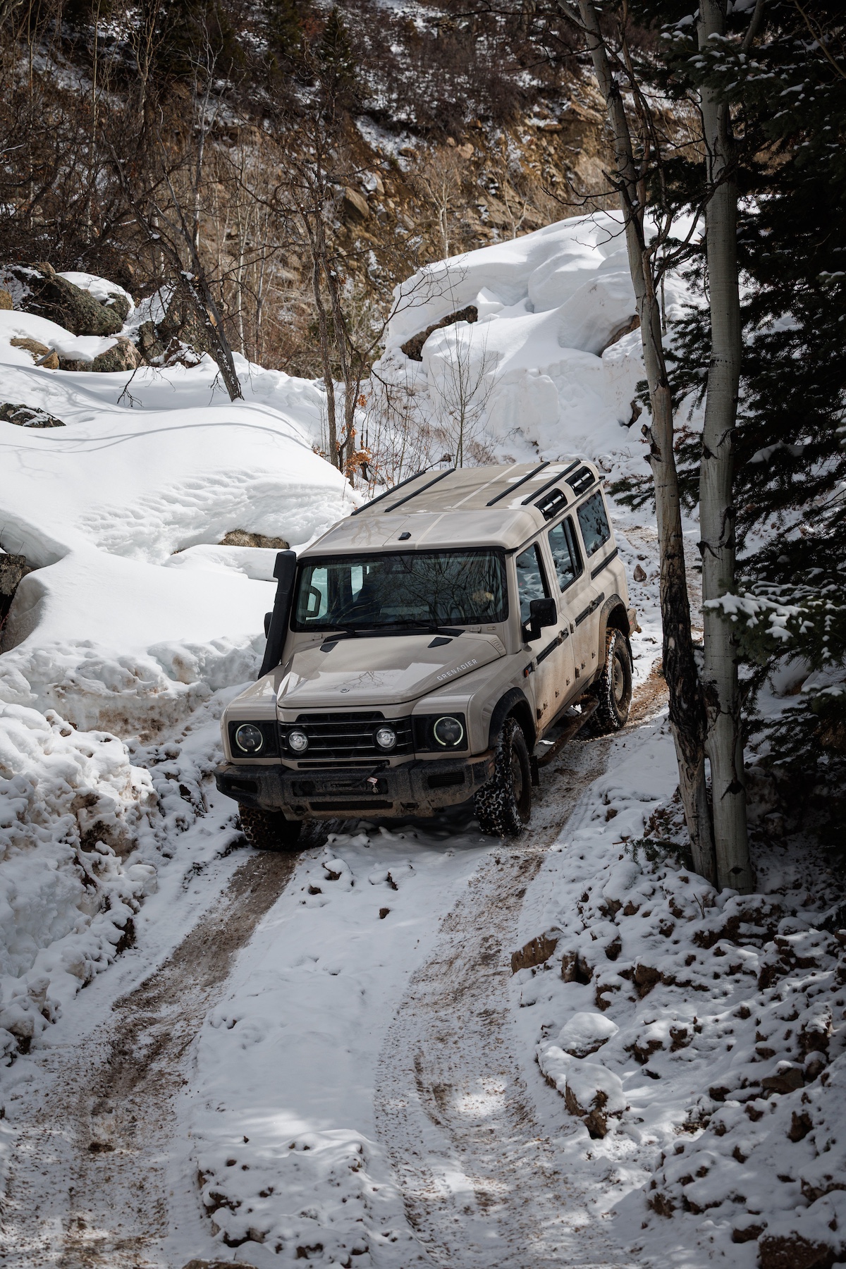 Ineos Grenadier Taking A Downhill Descent In Colorado