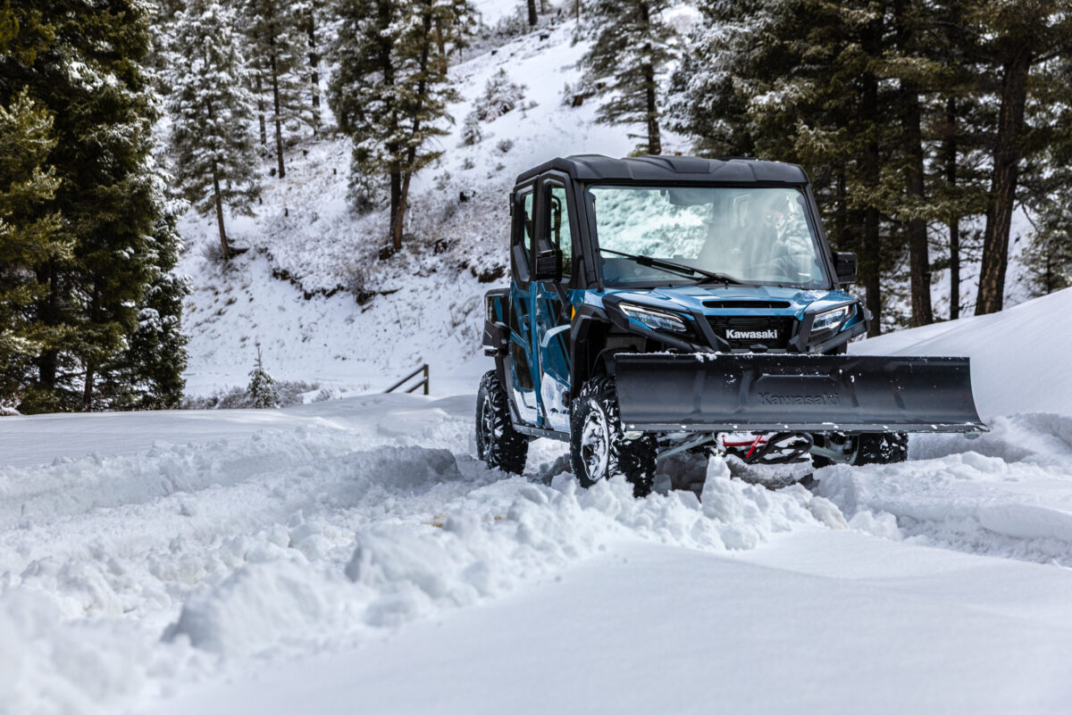 The Kawasaki Ridge Crew With A Snow Plow Attachment